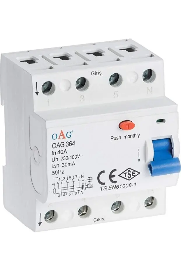 Oag 4x40A 300MA Kaçak Akım Koruma Rölesi